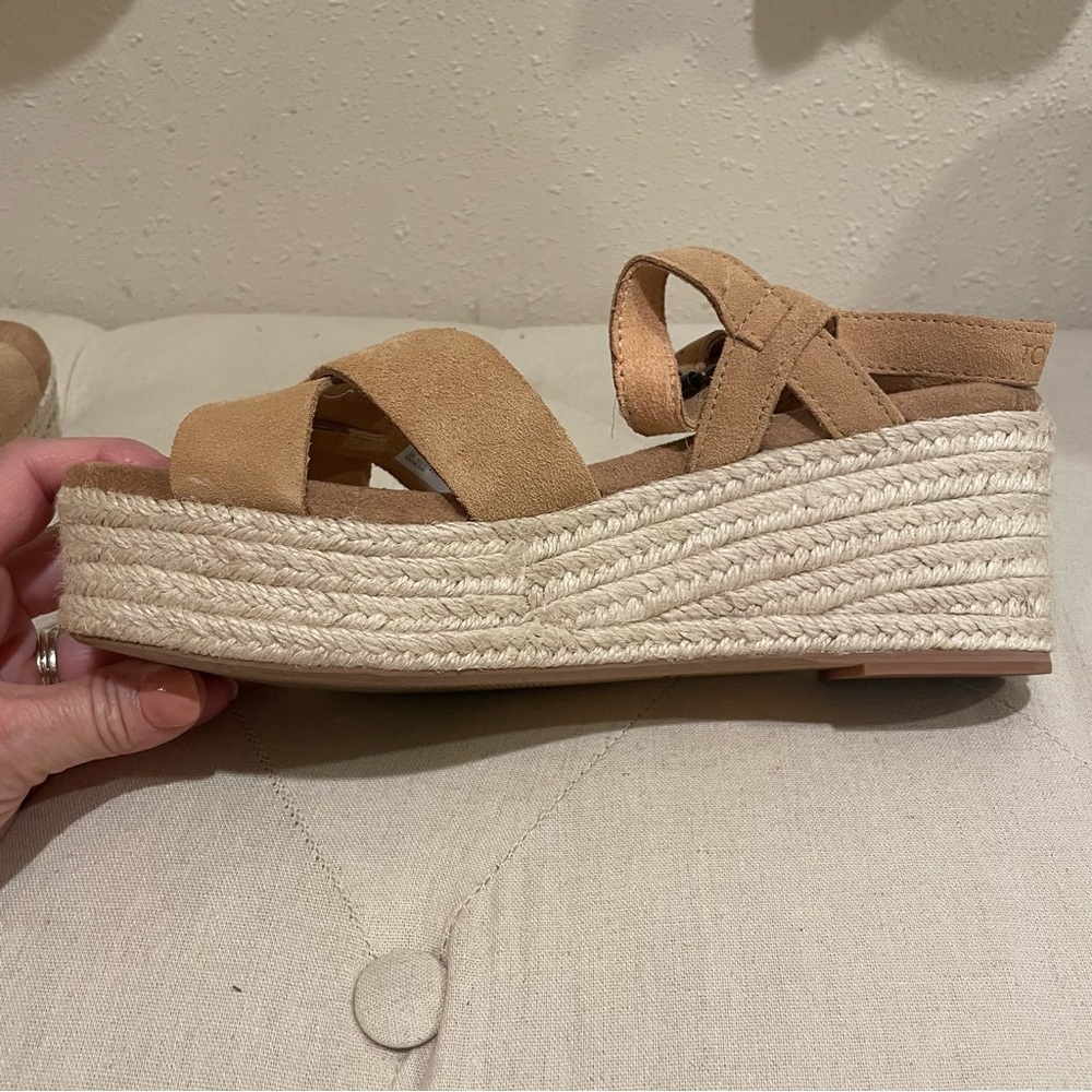Toms Suede Platform Wedge Sandals - Picture 14 of 16